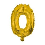 Number Gold, mini number 0 foil balloon 33 cm