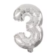 Number Mini Number 3 Silver Foil Balloon 31 cm