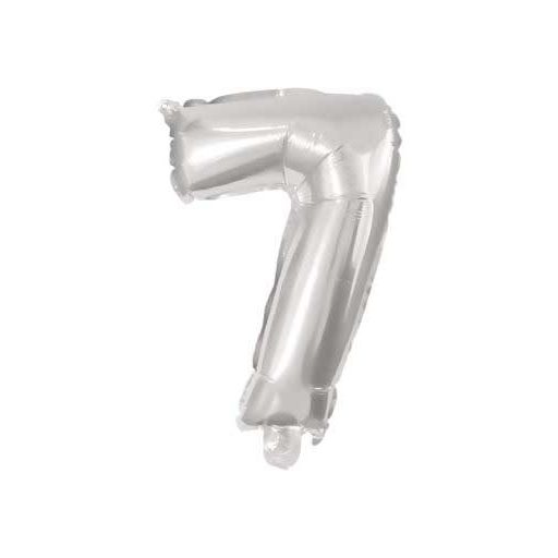 Number Mini Number 7 Silver Foil Balloon 33 cm