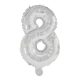 Mini 8 silver number foil balloon 33 cm