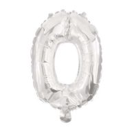 Number Mini 0 Silver Number Foil Balloon 33 cm