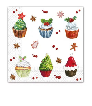 Christmas Christmas Cupcakes napkin 20 pieces 33x33 cm