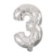 Giant 3 silver number foil balloon 85 cm