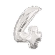 Number Giant Number 4 Silver Foil Balloon 85 cm