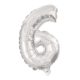 Giant 6 silver number foil balloon 85 cm