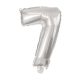 Giant 7 silver number foil balloon 85 cm