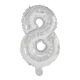 Number Giant Number 8 Silver Foil Balloon 85 cm