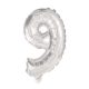 Giant number 9 silver foil balloon 85 cm