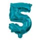 Mini 5 Blue number foil balloon 32 cm