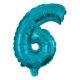 Mini 6 Blue number foil balloon 32 cm