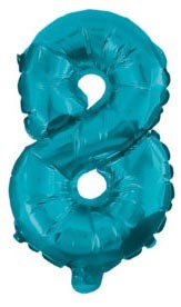 8 Blue Number Foil Ballon 32 cm