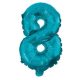Mini 8 Blue number foil balloon 32 cm