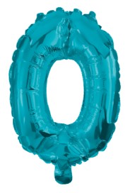 0 Blue Number Foil Ballon 32 cm