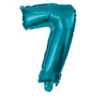 Number Mini 7 Blue Number Foil Balloon 10 cm