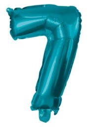 Mini 7 Blue number foil balloon 10 cm