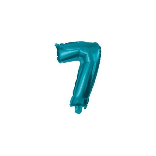 Number Mini 7 Blue Number Foil Balloon 10 cm