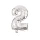 Number Silver Number 2 Foil Balloon 10 cm