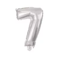 Number Silver, Silver number 7 foil balloon 10 cm