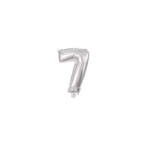 Number Silver, Silver number 7 foil balloon 10 cm