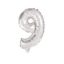 Number Silver, Silver number 9 foil balloon 10 cm
