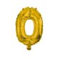 Gold, Gold number 0 foil balloon 10 cm