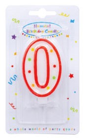 Colour cake candle, number candle 0 as