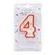Colour birthday candle, number candle 4