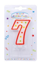 Colour cake candle, number candle 7-es