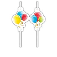 Balloon Sparkling paper straw, set of 4