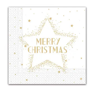 Christmas Gold Merry Christmas Star napkin 20 pcs 33x33 cm