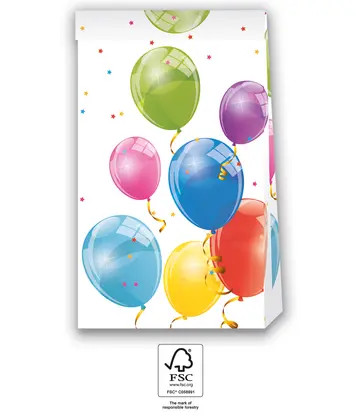 Balloon Sparkling paper bag 4 pcs FSC