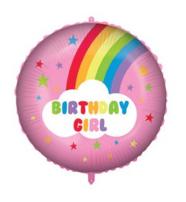 Rainbow Birthday Girl foil balloon 46 cm