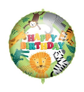 Happy Birthday Jungle foil balloon 46 cm