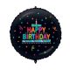 Happy Birthday black Confetti foil balloon 46 cm