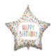 Happy Birthday Bright Star foil balloon 46 cm