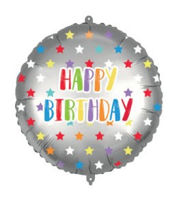 Happy Birthday Colorful Stars foil balloon 46 cm