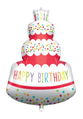 Happy Birthday Cake foil balloon 96 cm