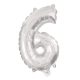 silver, silver Number 6 foil balloon 95 cm