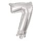 silver, silver Number 7 foil balloon 95 cm