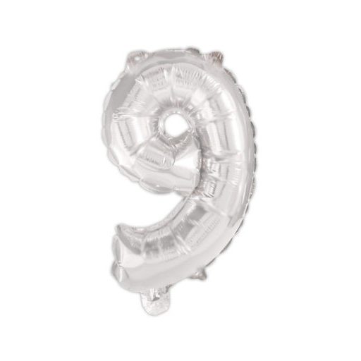 Number Silver, Silver number 9 foil balloon 95 cm