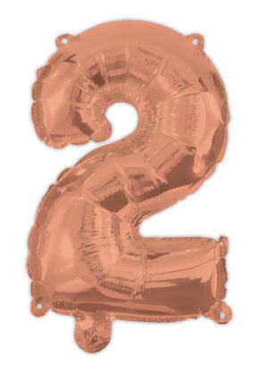 rose gold number 2 foil balloon 95 cm