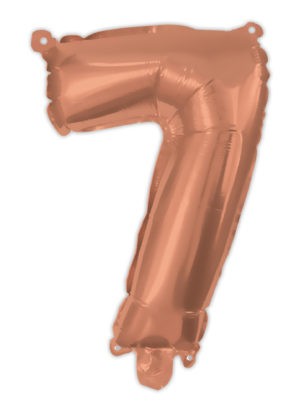 rose gold Number 7 foil balloon 95 cm