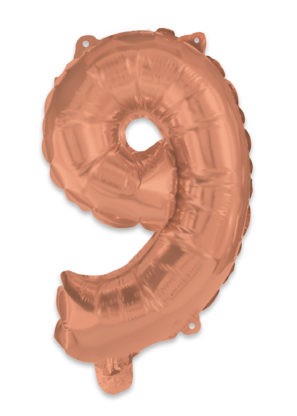 rose gold Number 9 foil balloon 95 cm