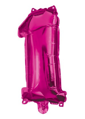 Hot Pink number 1 foil balloon 95 cm