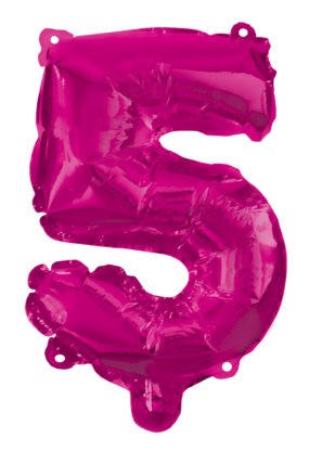 Hot Pink Number 5 foil balloon 95 cm