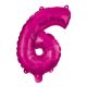 Hot Pink Number 6 foil balloon 95 cm