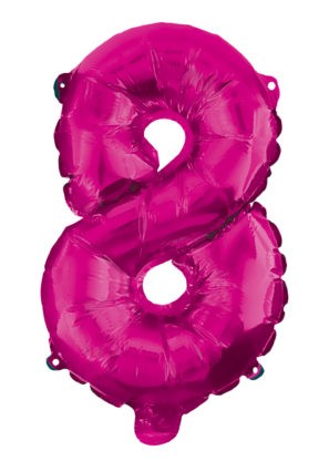Hot Pink Number 8 foil balloon 95 cm