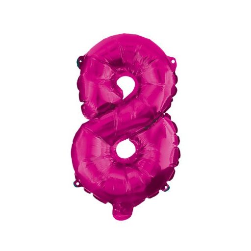 Number Hot Pink number 8 foil balloon 95 cm