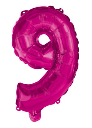 Hot Pink Number 9 foil balloon 95 cm