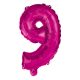 Hot Pink Number 9 foil balloon 95 cm